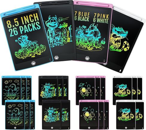 2 حزمة من تابلت كتابة LCD، لوحة كتابة رسم إلكترونية، لوحة رسم قابلة للمسح، ألعاب لوحة رسومات الشعار المبتكرة للأطفال والكبار للتعلم والتعليم، 8.5 بوصة (أزرق + وردي) in Kuwait