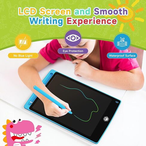 2 حزمة من تابلت كتابة LCD، لوحة كتابة رسم إلكترونية، لوحة رسم قابلة للمسح، ألعاب لوحة رسومات الشعار المبتكرة للأطفال والكبار للتعلم والتعليم، 8.5 بوصة (أزرق + وردي) in Kuwait