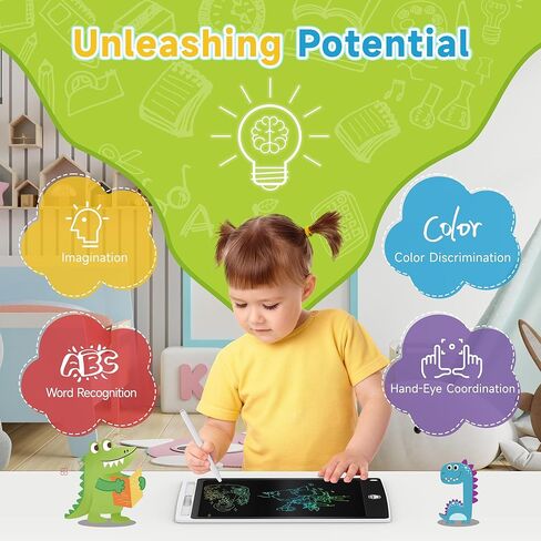 2 حزمة من تابلت كتابة LCD، لوحة كتابة رسم إلكترونية، لوحة رسم قابلة للمسح، ألعاب لوحة رسومات الشعار المبتكرة للأطفال والكبار للتعلم والتعليم، 8.5 بوصة (أزرق + وردي) in Kuwait