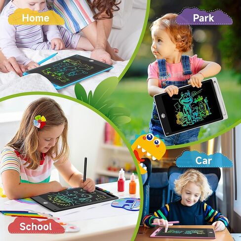 2 حزمة من تابلت كتابة LCD، لوحة كتابة رسم إلكترونية، لوحة رسم قابلة للمسح، ألعاب لوحة رسومات الشعار المبتكرة للأطفال والكبار للتعلم والتعليم، 8.5 بوصة (أزرق + وردي) in Kuwait