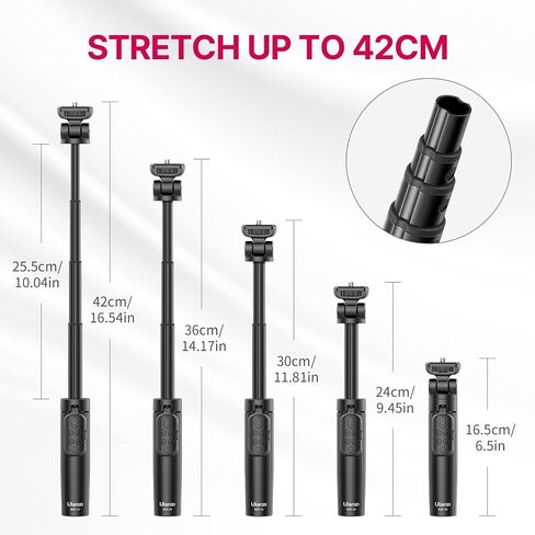 Ulanzi MT-16 Camera Tripod Stand Holder, Mini Tabletop Tripod Selfie Stick with Cold Shoe for iPhone 17 Canon G7X Mark III Sony ZV-1 RX100 Osmo Pocket3 Osmo Nano Vlogging Filmmaking Live Streaming in Kuwait