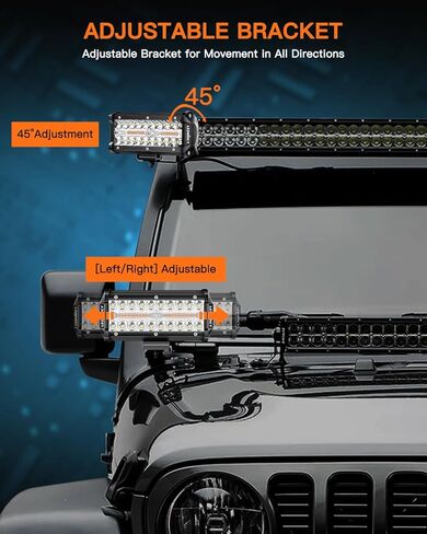 طقم شريط إضاءة LED 7 بوصة مع سرج سلك مفتاح الروك 2 قطعة 24000LM LED أضواء قرنة ثلاثية الصفوف البيضاء بقعة الفيضانات كومبو شعاع أضواء الطرق الوعرة لشاحنة ATV SUV UTV قارب IP68 مقاوم للماء in Kuwait
