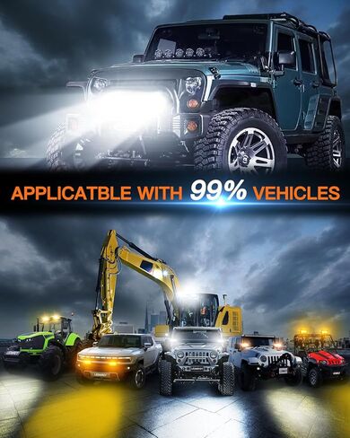 طقم شريط إضاءة LED 7 بوصة مع سرج سلك مفتاح الروك 2 قطعة 24000LM LED أضواء قرنة ثلاثية الصفوف البيضاء بقعة الفيضانات كومبو شعاع أضواء الطرق الوعرة لشاحنة ATV SUV UTV قارب IP68 مقاوم للماء in Kuwait