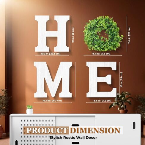 Flexzion Rustic Wooden Block HOME Sign, Cutout Letters Weathered Wood, Freestanding Alphabets for Decoration, Multicolored in Saudi Arabia