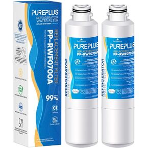 PUREPLUS DA29-00020B Replacement for Samsung RF28HMEDBSR, RF263BEAESR, HDX FMS-2, HAF-CIN/EXP, RF4287HARS, PL-200, RFG297HDRS, RF28HFEDBSR, DA97-08006A 469101 RWF0700A Refrigerator Water Filter, 2PACK