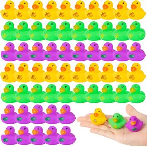 Haooryx 60pcs Pink Ribbon Mini Rubber Ducks Breast Cancer Awareness Bathing Toy Pink Ribbon Butterfly Hope Tiny Ducks for Girls Women Breast Cancer Awareness Inspiring Gifts Seminar Stationery Supply