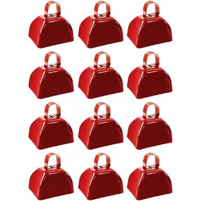 12 PCS Metal Cowbell with Handle, FOVERN1 Black Cowbell Bulk 3 Inch, Mini Bells, Noise Makers for Football Games, Sporting Events, New Year’s Eve, Celebrating and More