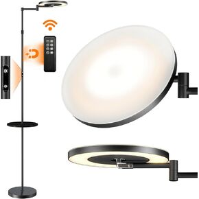 ULG RGB Floor Lamp, Task & Ambience Light 2-in-1 Corner Lamp 5%-100% Dimmable Super Bright LED Lamp, 3000K, 4000K, 6500K Touch Control 360°Adjustable Gooseneck Lamp for Living Room, Bedroom, Office