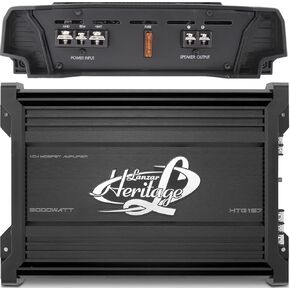Mono-Block Mosfet Amplifier - 2 Ohm Stable, Heritage Series Car Audio Amplifier, Class “AB" High-Current Dual Discrete Drive Stages, 5 Way Protections with Bass Boost Circuitry - HTG158