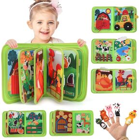 ألعاب Wdmiya Busy Board للأطفال الصغار، ألعاب مونتيسوري مع 6 مفاتيح إضاءة LED لعمر سنة واحدة، لوحة بيانو خشبية للأطفال الصغار من سن 1 إلى 3 سنوات، ألعاب أنشطة تعليمية وهدايا لعمر 1 2 3 سنوات (لوحة مشغولة)