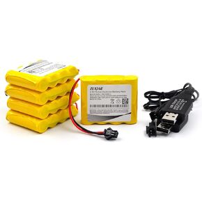 YUTSUJO (2-Pack) 4.8V 700mAh Ni-CD Battery Pack, AA700mAH Replacement for 1/18 RC Truck Car, Rock Off-Road, Four Wheels Race Car, SM-2P Plug with USB Charging Cable