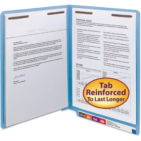 Smead Watershed/CutLess End Tab Fastener File Folder، علامة تبويب مستقيمة معززة، 2 مثبتات، حجم الحروف، أصفر، 50 لكل صندوق (25950)