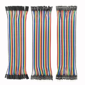 ELOOGAA 120Pcs 20cm(7.9inch) Multicolored Dupont Wire 40pin Male to Female,Male to Male, Female to Female Breadboard Jumper Wires Ribbon Cables Kit Compatible with Arduino Projects