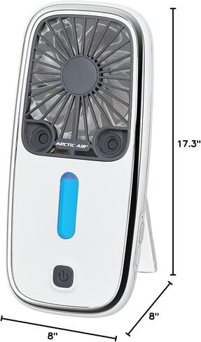 مبرد الهواء الشخصي Arctic Air Pocket Chill من Ontel - قوي 3 سرعات، خفيف الوزن، محمول، لاسلكي، مروحة تبريد شخصية قابلة لإعادة الشحن مع مسند مدمج in Saudi Arabia