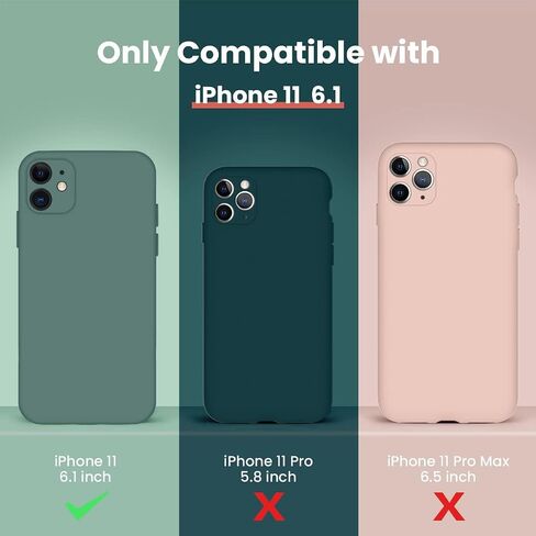 Cordking iPhone 11 Case, Silicone [Square Edges] & [Camera Protecion] Upgraded Phone Case with Soft Anti-Scratch Microfiber Lining, 6.1 inch, Black in Saudi Arabia