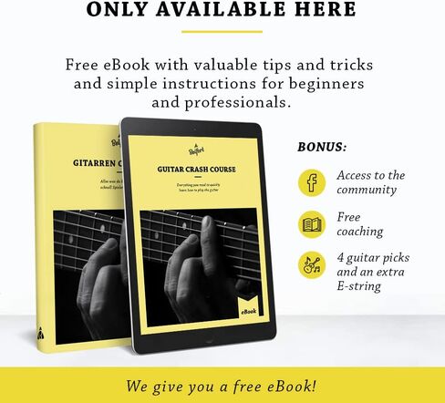 أوتار جيتار BELFORT® للجيتار الكهربائي، أوتار للجيتار الإلكتروني مصنوعة من الفولاذ المطلي بالنيكل - بما في ذلك. 4 اختيارات + سلسلة E عالية جدًا in Kuwait