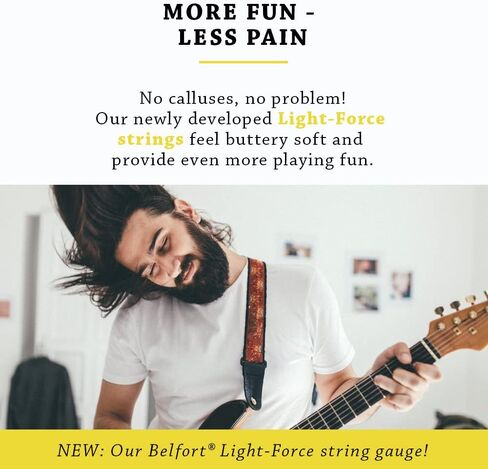 أوتار جيتار BELFORT® للجيتار الكهربائي، أوتار للجيتار الإلكتروني مصنوعة من الفولاذ المطلي بالنيكل - بما في ذلك. 4 اختيارات + سلسلة E عالية جدًا in Kuwait
