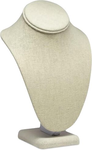 Novel Box Steel Gray Leatherette Necklace Jewelry Display Bust Stand X-Large (15.5X8X5) + Custom NB Pouch in Saudi Arabia
