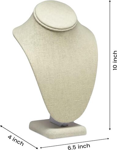 Novel Box Steel Gray Leatherette Necklace Jewelry Display Bust Stand X-Large (15.5X8X5) + Custom NB Pouch in Saudi Arabia