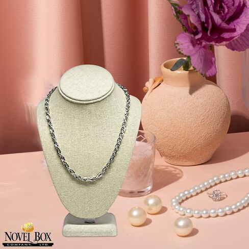 Novel Box Steel Gray Leatherette Necklace Jewelry Display Bust Stand X-Large (15.5X8X5) + Custom NB Pouch in Saudi Arabia