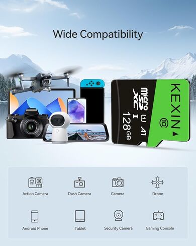 بطاقة ذاكرة KEXIN Micro SD سعة 64 جيجابايت مع محول SD بطاقة ذاكرة microSDXC UHS-I C10 U1 بطاقة Micro SD عالية الدقة وبطاقة TF عالية السرعة للهواتف الذكية والكمبيوتر اللوحي وكاميرا داش وكاميرا بدون طيار ووحدة تحكم ألعاب بدون طيار، 64 جم 3 عبوات in Kuwait