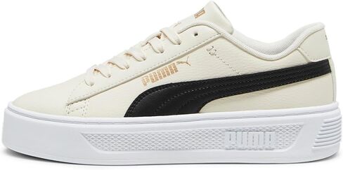 PUMA Women's Smash Platform V3 Sneaker, Warm White-Caramel Latte Gold, 9.5 in Saudi Arabia