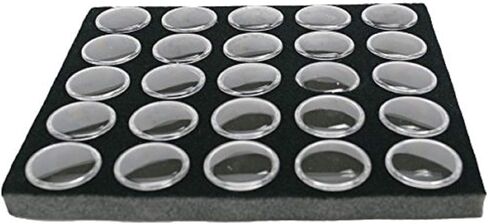 Novel Box 24 Count Gem, Mineral, Specimen Jar Display Foam Insert in Black (14.5X7.8X0.75) in Kuwait