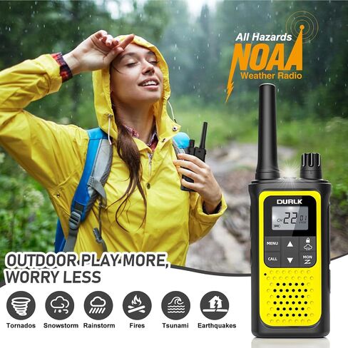 Walkie Talkies for Adults 3 Pack,Two Way Radios Long Range Rechargeable Walkie Talkies with Earpiece Jack Bulit-in 1800mAh Li-ion Battery,22 FRS Channels,LED Flashlight,USB Charger,NOAA Walky Talky in Kuwait