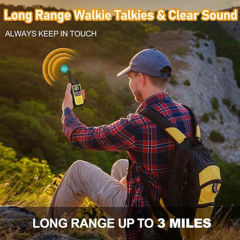 Walkie Talkies for Adults 3 Pack,Two Way Radios Long Range Rechargeable Walkie Talkies with Earpiece Jack Bulit-in 1800mAh Li-ion Battery,22 FRS Channels,LED Flashlight,USB Charger,NOAA Walky Talky in Kuwait