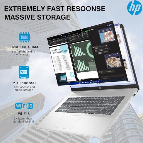 كمبيوتر محمول HP أحدث 17 شاشة تعمل باللمس، كمبيوتر شخصي للأعمال بشاشة لمس HD+ مقاس 17.3 بوصة، Core i7، ذاكرة الوصول العشوائي 64 جيجابايت، 2 تيرابايت SSD، Windows 11 Pro، Microsoft Office مدى الحياة، لوحة مفاتيح رقمية بإضاءة خلفية 10 مفاتيح، HDMI، كاميرا و in Kuwait
