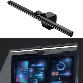 CATPOWER Computer Monitor Light Bar with RGB Backlight, Screen Monitor Lamp for Eye Caring, e-Reading LED Task Lamp with Stepless Adjustment, Touch Control, No Screen Glare Space Saving