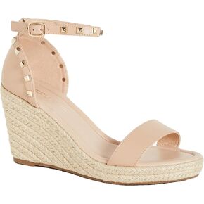 City Chic WIDE FIT PLUS SIZE WEDGE ELECTRIC IN NUDE, SIZE 12