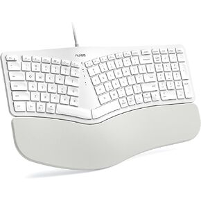 Nulea RT05C Wired Ergonomic Keyboard, Split Keyboard with Cushioned Wrist Rest, Adjustable Tilt Legs, Plug and Play, USB Corded, Compatible with Windows/Mac
