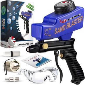 LE LEMATEC, Rust and Paint Remover, Handy Sand Blaster Gun Kit. Works with All Sand Blasting Media.