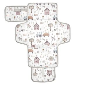 Portable Changing Pad for Baby - Butterfly Purple Waterproof Diaper Changing Mat Travel Changing Pad with Built-in Pillow - Shower Gift for Baby