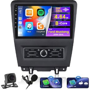 for 2009-2017 Ford Mustang V S-197 Radio, 2+32G Android 11 CarPlay Car Stereo with Android Auto 10.1'' Touch Screen Bluetooth Car Audio Receiver Support Mirror Link GPS WiFi SWC Backup Camera RDS DSP