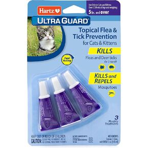 Hartz UltraGuard Topical Flea & Tick Prevention for Cats and Kittens - 3 Monthly Treatments