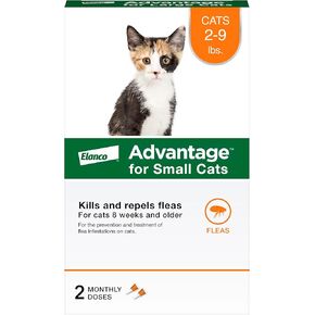 Advantage Topical Cat Flea Treatment and Prevention for Small Cats 2-9 lbs. | Apply Flea Drops Monthly | 2 Treatments