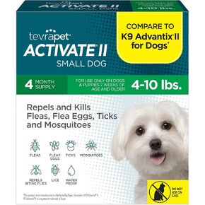 Activate II Flea and Tick Prevention for Dogs | 4 Count | Extra Large Dogs 55+ lbs | Topical Drops | 4 Months Flea Treatment