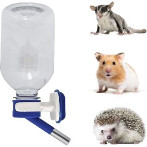 Choco Nose Patented No-Drip Water Bottle/Feeder for Guinea Pigs/Hamsters/Bunnies/Ferrets/Other Small Pets, Critters and Animals - for Cages, Crates or Wall Mount. 10.2oz. Nozzle 10mm, Blue (C128)