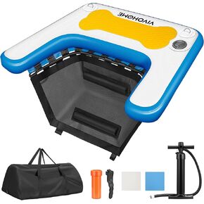 VIVOHOME Inflatable Dog Boat Ramp Float for Pets Up to 30 Pounds Swimming Floating Ramp Ladder with Non-Slip Pad for Pools Boats Docks Lakes