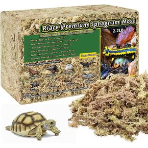 Riare 5.3OZ Premium Sphagnum Moss for Reptiles- 6QT Natural Reptile Moss Dried, Forest Live Moss for Terrarium, Frogs Snake Peat Moss Bedding for Leopard Gecko Turtle Anoles Salamanders Orchids Plants