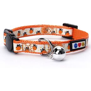 Pawtitas Glow in The Dark Cat Collar with Safety Buckle and Removable Bell Cat Collar Kitten Collar Teal Cat Collar