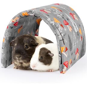 Bienbee Guinea Pig Tunnel, Guinea Pig Hideout, Washable Rabbit Tunnel and Bunny House, Rabbit Toys in Cages for Guinea Pig Bunny Rabbit Small Animal Green Mushroom