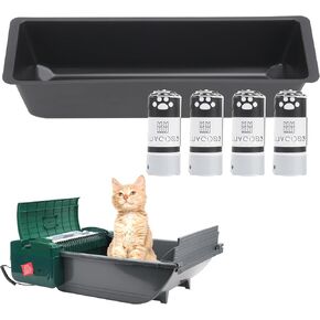 Permanent Waste Receptacle with 40-Pack Liners Compatible with Pet Zone Semi Automatic Cat Litter Box, Sturdy Litter Receptacle with Kitty Litter Bags, No-Touch Litter Box Liners, Easy to Use