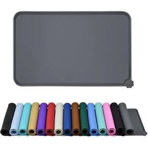 Waterproof Pet Feeding Mat with High Raised Edges, Heavier and Thicker Placemats for Cat Dog Water Bowl with BPA Free, Dogs Cats Food Mats for Messy Drinkers to Prevent Spill and Protect Floors