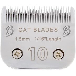 Detachable A Series 10 Cat Clippers Blade Cut Length 1.5mm Japanese Carbonized Steel Cat Grooming Supplies | Cat Grooming Blade Compatible A5 Series Clippers for Cat (10 Cat)