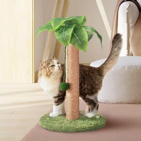 Cat Scratching Post Cat Scratcher 33 inch Tall Scratching Post with Sisal Rope for Indoor Cats Large Cat Scratching Post sisal cat Scratcher Cute for Kitten Scratching Post Green