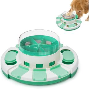 Potaroma Dog Puzzle Toy 2 Levels, Slow Feeder, Pup Food Treat Feeding Dispenser for IQ Training and Entertainment for All Breeds 4.2 Inch Height