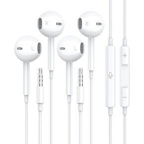 2 Pack Apple Earbuds Wired 3.5mm Headphones with Microphone [MFi Certified] Volume Control HiFi Stereo Compatible with iPhone SE 6 6s iPad Galaxy S10 A14 A12 Switch PC MP3/4 Android Device 3.5mm Jack